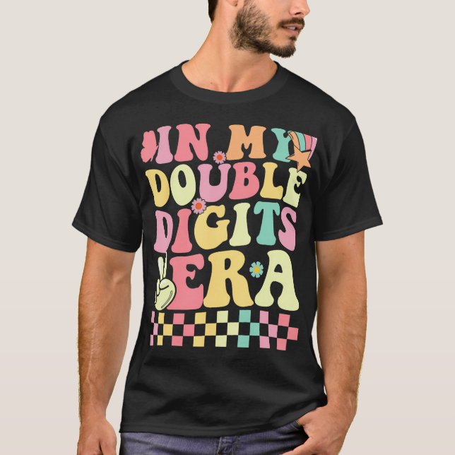 T-shirt Dans Mes Double Chiffres Era Retro 10 Ans 10E (Devant)