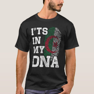 T-shirt Dans mon ADN, empreintes digitales algériennes Fiè