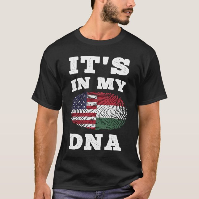 T-shirt Dans Mon ADN Hongrois Américain (Devant)