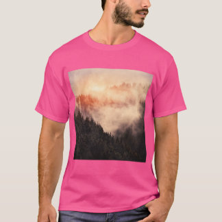 T-shirt Dans mon autre monde, lever de soleil dans un brou