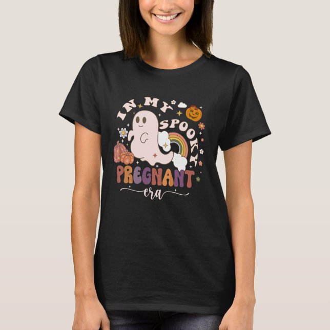 T-shirt Dans Mon Époque Enceinte Éffrayante Fantôme Hallow (Devant)