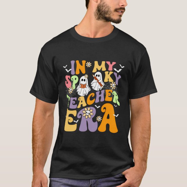 T-shirt Dans Mon Époque Enseignante Éffrayante Fantôme Hal (Devant)