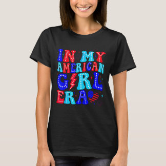 T-shirt Dans mon ère American Girl Rétro 4 juillet Quatriè