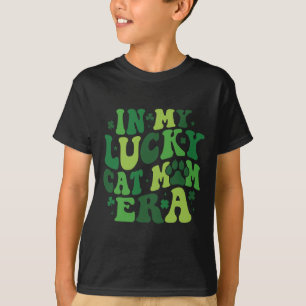 T-shirt Dans mon ère de chat chanceux maman Groovy Irish S