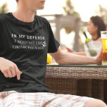 T-shirt Dans Mon Forfait Drôle De Défense Boire Voyage De<br><div class="desc">Cette conception a été créée par art numérique. Vous pouvez modifier le style de cette chemise en choisissant Plus > sous l'option de style. Il peut être personnalisé dans la zone fournir ou customiser en choisissant le clic pour customiser une autre option et en changeant le nom, les initiales ou...</div>