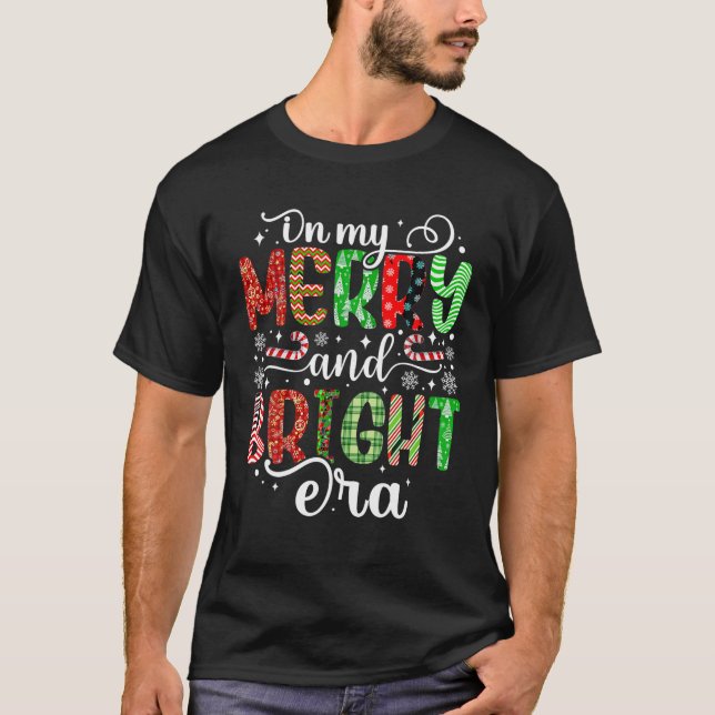 T-shirt Dans Mon Joyeux et brillant temps Noël Patte de No (Devant)