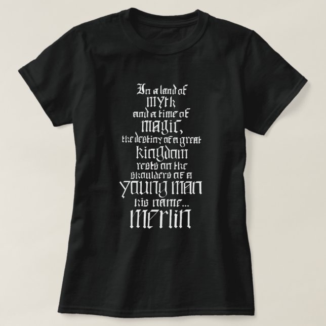 T-shirt Dans un pays de mythe... Merlin (blanc) (Design devant)