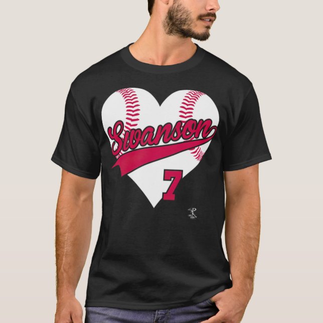 T-shirt Dansby Swanson Baseball Heart 90s sports (Devant)