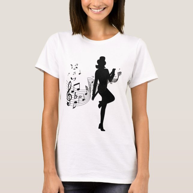 T-shirt Danse à pas élevés sur la musique (Devant)