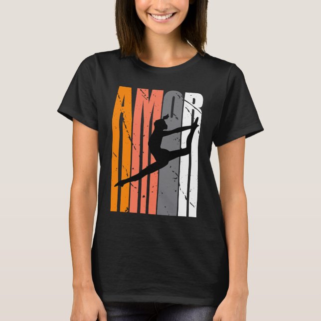 T-shirt Danse Amor Jaune Fille Anniversaire Classique (Devant)