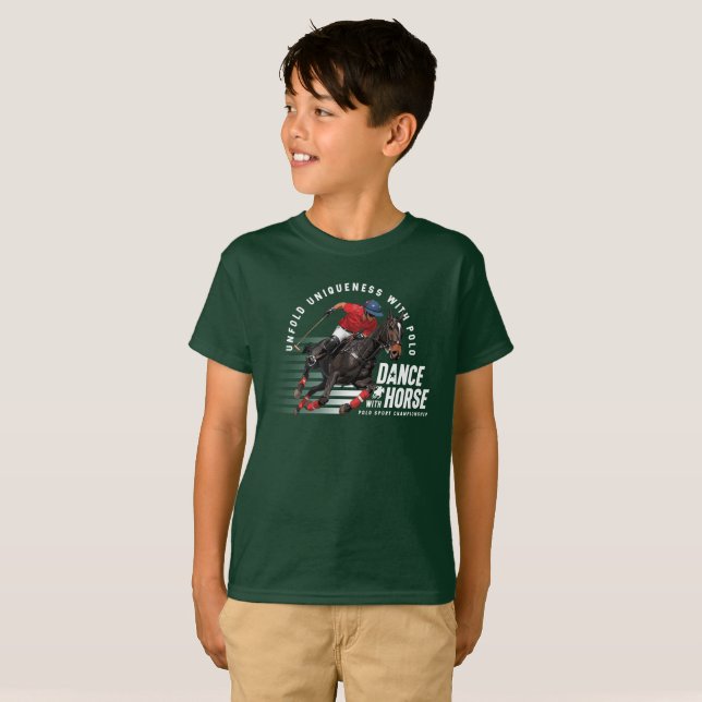 T-shirt Danse avec Cheval (mode foncé) | Enfant (Devant entier)