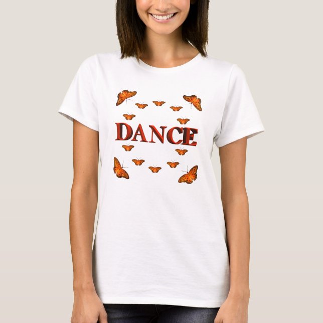 T-shirt Danse avec motif papillons (Devant)