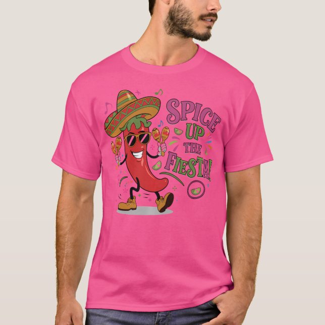 T-shirt Danse Chili Pepper Sombrero Maracas Cinco De May (Devant)