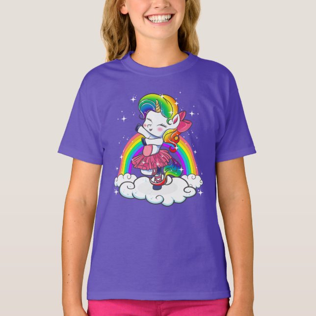 T-shirt Danse de ballerine de licorne de ballet (Devant)