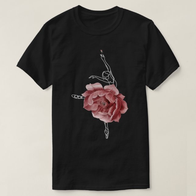 T-shirt Danse de ballet Ballerina Danse Roses floraux 1 (Design devant)
