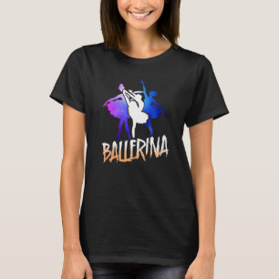 T-shirt Danse de ballet Danse Fille Ballerina Espace Rétro