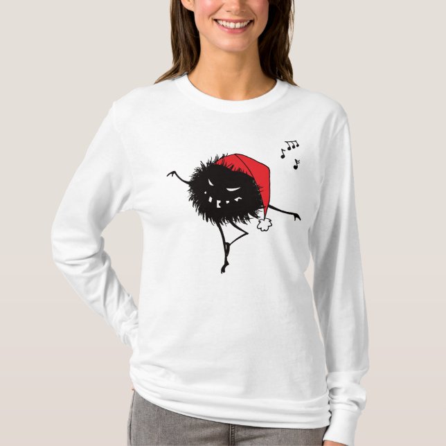 T-shirt Danse de chant insecte mauvais de Noël longue (Devant)