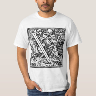 T-shirt Danse de chemise de la lettre V de la mort