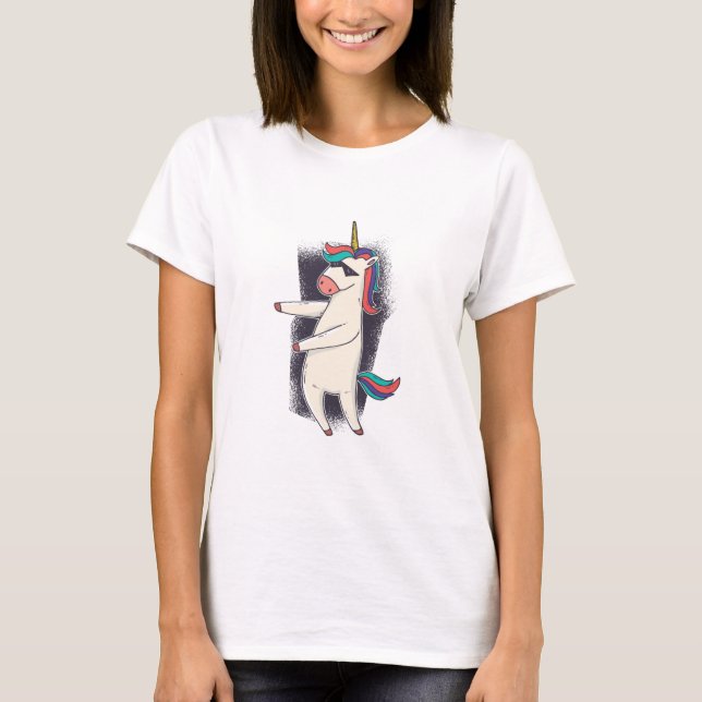 T-shirt Danse de fil dentaire licorne (Devant)