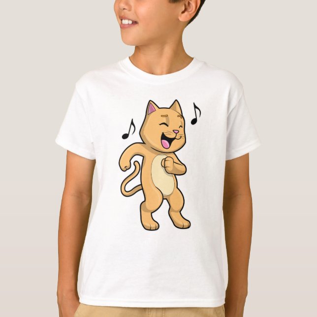 T-shirt Danse de musique pour chat (Devant)