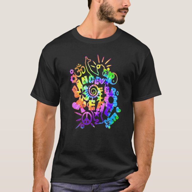 T-shirt Danse De Puissance Fleur Pour La Paix Batik Style  (Devant)