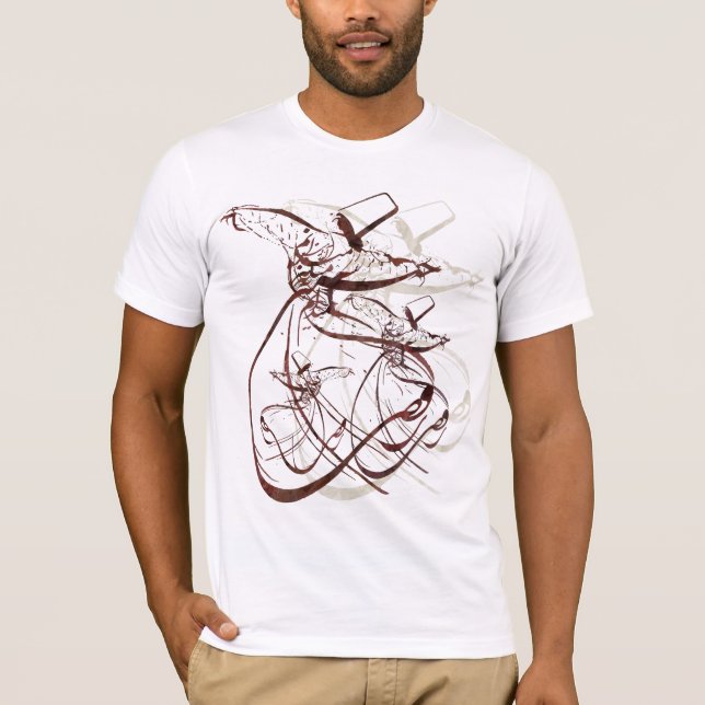 T-shirt Danse de tourbillonnement de Nastaleeq Sufi (Devant)
