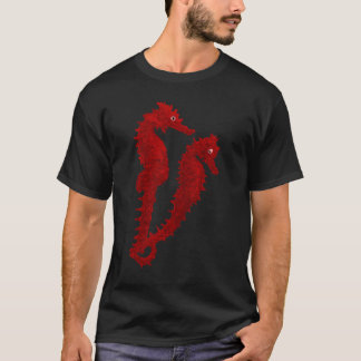 T-shirt Danse Des Chevaux De Mer (Rouge)