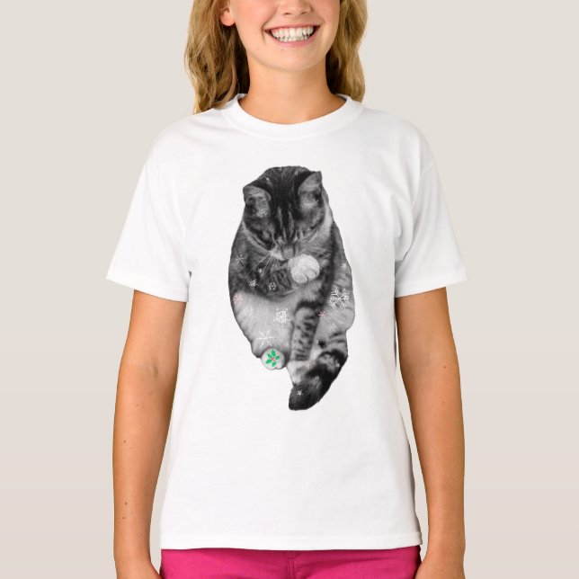 T-shirt Danse des moustaches flocon de neige (Devant)