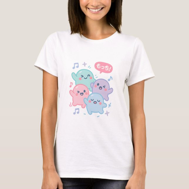 T-shirt Danse du monstre Mochi – Doodle de nourriture japo (Devant)