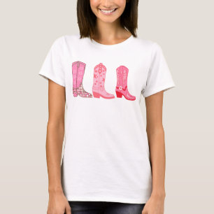 T-shirt Danse en ligne de cowgirl, bottes western cowboy 