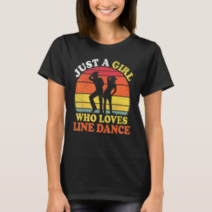 T-shirt Danse en ligne vintage Juste une fille qui aime la