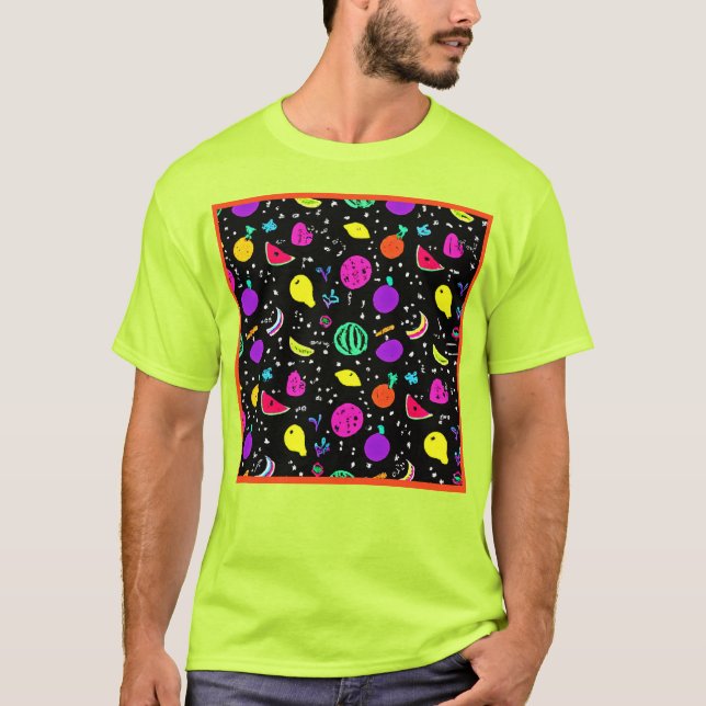 T-shirt Danse énergique de fruits néons (Devant)
