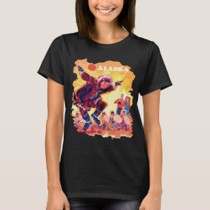 T-shirt Danse Esquimau Alaska Retro Rouge Voyage