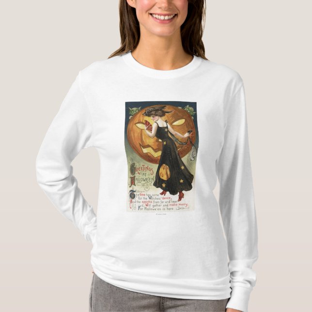 T-shirt Danse et citrouille de Halloween GreetingWitch (Devant)