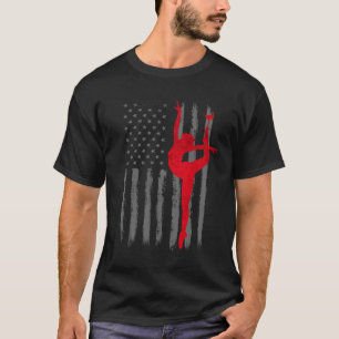 T-shirt Danse et Vin  - Drapeau américain vintage USA pour