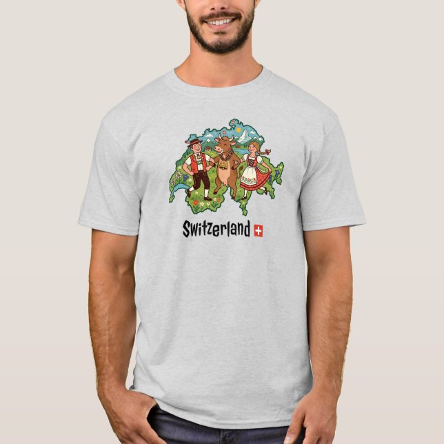 T-shirt Danse folklorique alpine suisse (Devant)