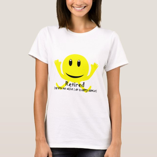 T-shirt DANSE HEUREUSE JAUNE "retirée" (Devant)