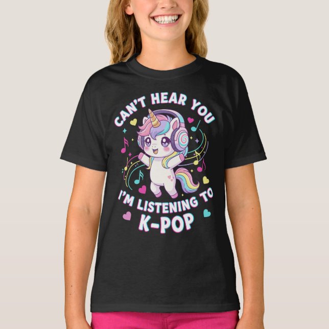 T-shirt Danse K-Pop Licorne Pastel (Devant)