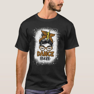 T-shirt Danse Maman Leopard Messy Bun Bleached Women Mothe