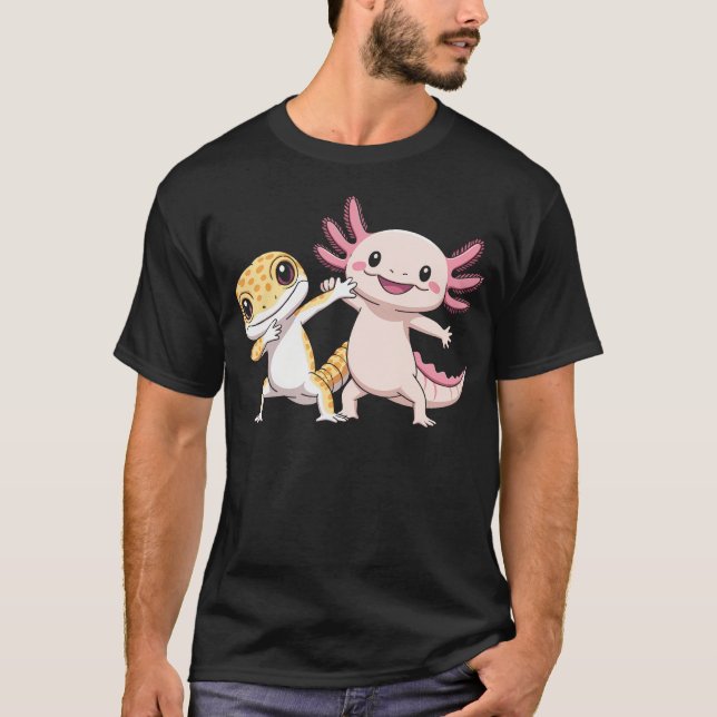 T-shirt Danse mignonne de lézard léopard Axolotl (Devant)