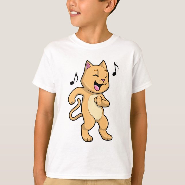 T-shirt Danse Musique Cat (Devant)