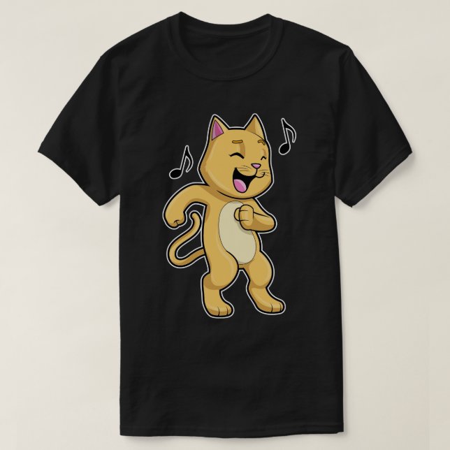 T-shirt Danse Musique Cat (Design devant)