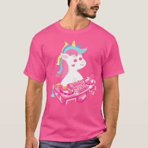 T-shirt Danse Musique Unicorn Dj Pour Filles Et Femmes