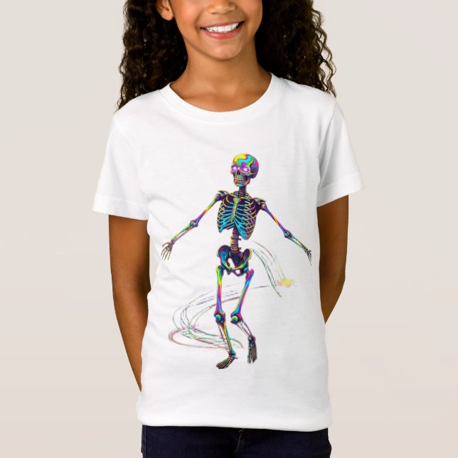 T-Shirt Danse psychédélique de squelette (Devant)