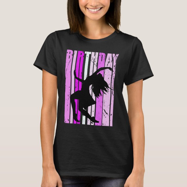 T-shirt Danse Rose Anniversaire Expressive Pour Les Filles (Devant)