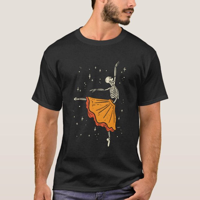 T-shirt Danse Skeleton Ballerina Ballet Danse Halloween (Devant)