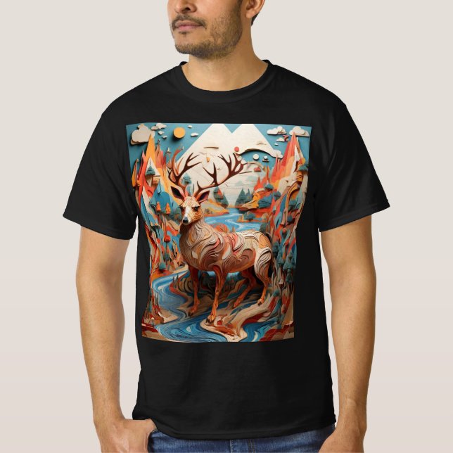 T-shirt Danse surréelle d'animaux dans Illus Geometria (Devant)