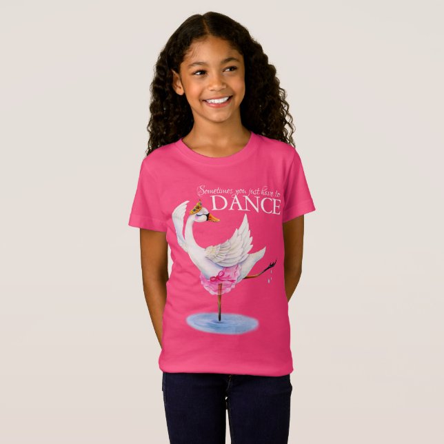 T-Shirt Danse swan ballerine whimsy art slogan tee (Devant entier)