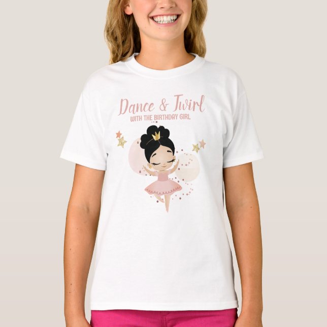 T-shirt Danse & Twirl, Princesse Ballerina avec Tiara Anni (Devant)