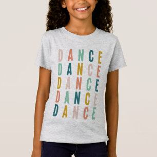 T-Shirt Danse   Typographie de danseur colorée simple